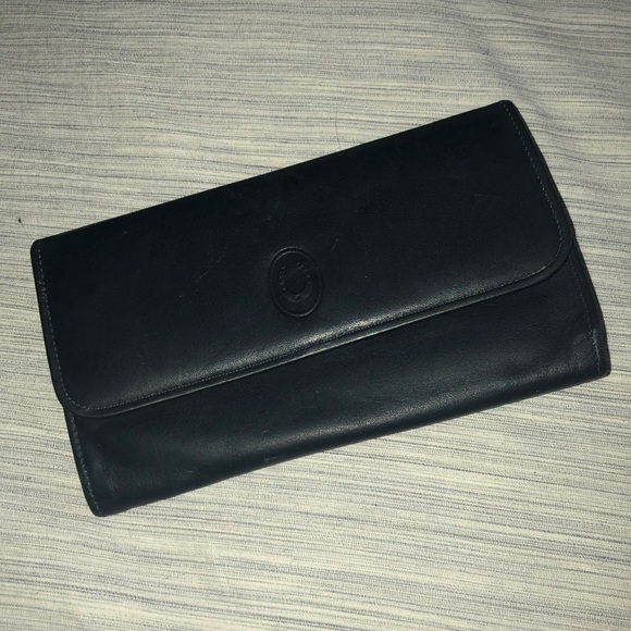 Handbags - Vintage navy blue checkbook wallet